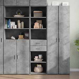 Skříň highboard betonově šedá 45x42,5x185 cm kompozitní dřevo - obrázek 1