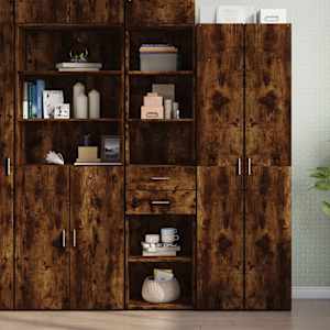 Skříň highboard kouřový dub 45 x 42,5 x 185 cm kompozitní dřevo - obrázek 1