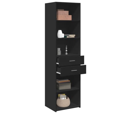 vidaXL Dulap înalt, negru, 50x42,5x185 cm, lemn prelucrat