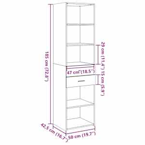Skříň highboard dub sonoma 50 x 42,5 x 185 cm kompozitní dřevo - obrázek 9
