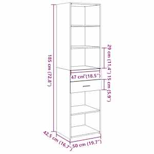 Skříň highboard betonově šedá 50x42,5x185 cm kompozitní dřevo - obrázek 9