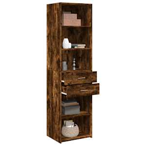 Skříň highboard kouřový dub 50 x 42,5 x 185 cm kompozitní dřevo - obrázek 3