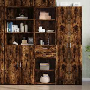 Skříň highboard kouřový dub 50 x 42,5 x 185 cm kompozitní dřevo - obrázek 1