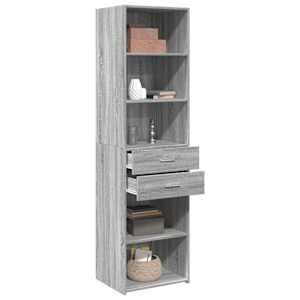 Skříň highboard šedá sonoma 50 x 42,5 x 185 cm kompozitní dřevo - obrázek 3