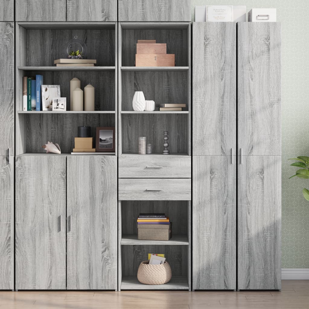 Highboard Grau Sonoma 50×42,5×185 cm Holzwerkstoff