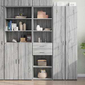 Skříň highboard šedá sonoma 50 x 42,5 x 185 cm kompozitní dřevo - obrázek 1