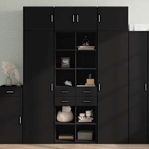 Skříň highboard černá 70 x 42,5 x 185 cm kompozitní dřevo - obrázek 1