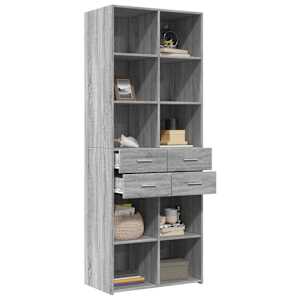 Skříň highboard šedá sonoma 70 x 42,5 x 185 cm kompozitní dřevo - obrázek 3