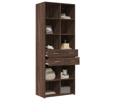 vidaXL Buffet haut ch&ecirc;ne marron 70x42,5x185 cm bois d'ing&eacute;nierie
