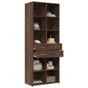 vidaXL Buffet haut ch&ecirc;ne marron 70x42,5x185 cm bois d'ing&eacute;nierie