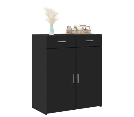 vidaXL Sideboard Schwarz 80x42,5x93 cm Holzwerkstoff