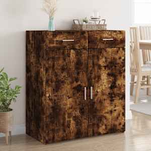 Komoda dimljeni hrast 80x42,5x93 cm inženirski les