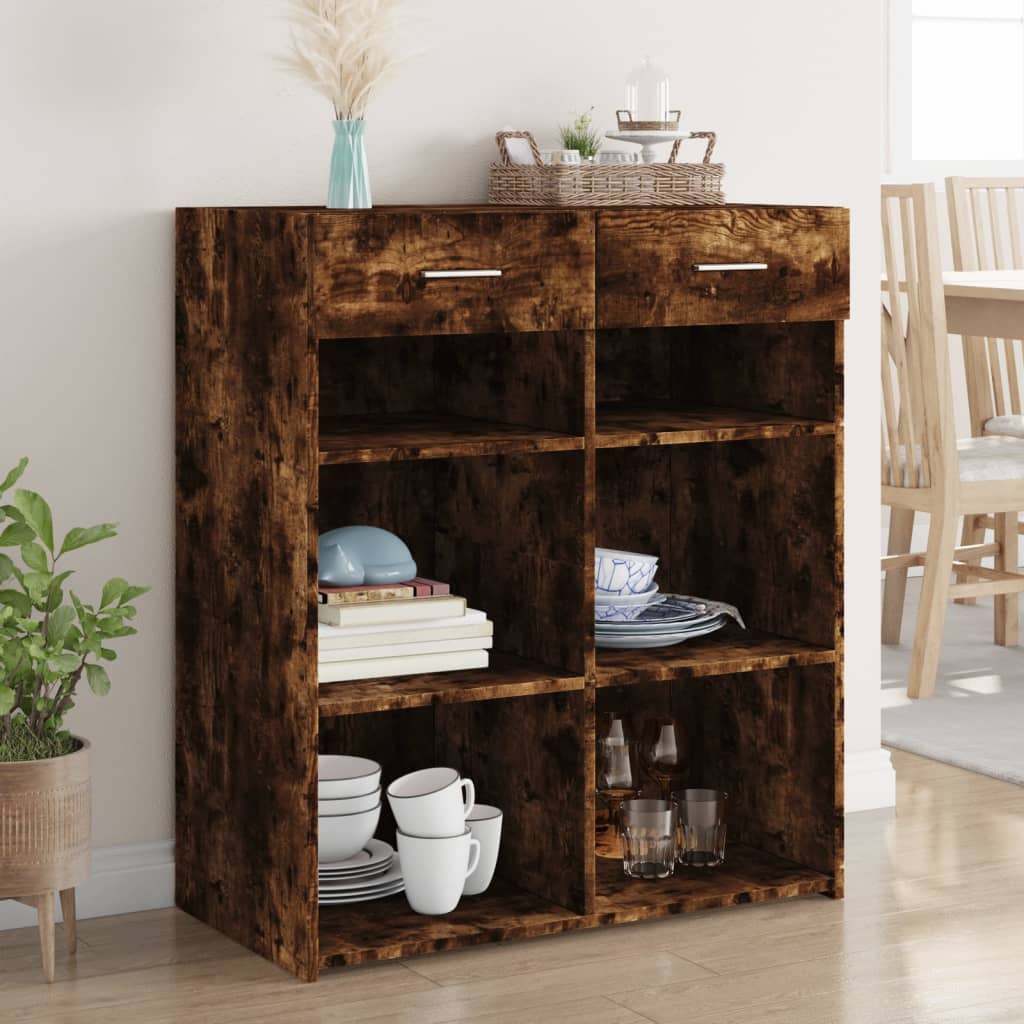 vidaXL Sideboard Räuchereiche 80x42,5x93 cm Holzwerkstoff