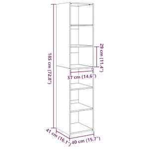 Skříň highboard černá 40 x 41 x 185 cm kompozitní dřevo - obrázek 9
