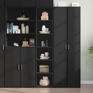 Skříň highboard černá 40 x 41 x 185 cm kompozitní dřevo - obrázek 1