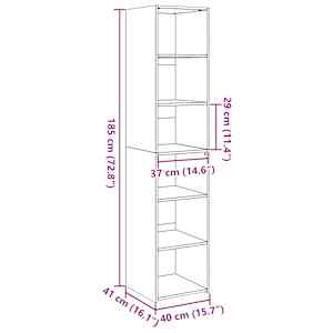 Skříň highboard betonově šedá 40 x 41 x 185 cm kompozitní dřevo - obrázek 9