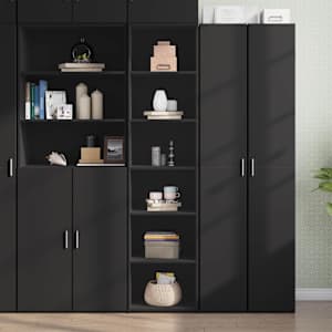 Skříň highboard černá 45 x 41 x 185 cm kompozitní dřevo - obrázek 1