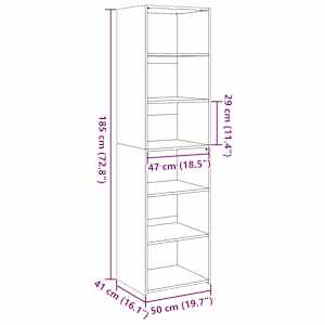 Skříň highboard šedá sonoma 50 x 41 x 185 cm kompozitní dřevo - obrázek 9