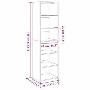 Skříň highboard hnědý dub 50 x 41 x 185 cm kompozitní dřevo - obrázek 9