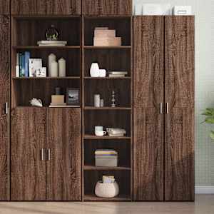 Skříň highboard hnědý dub 50 x 41 x 185 cm kompozitní dřevo - obrázek 1