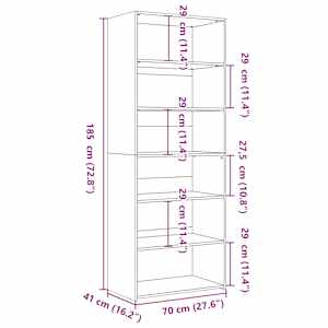 Skříň highboard hnědý dub 70 x 41 x 185 cm kompozitní dřevo - obrázek 9