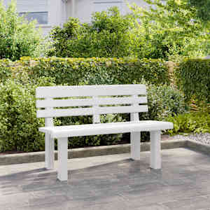 Zahradní lavice bílá 110 x 52 x 71 cm polypropylen - obrázek 3
