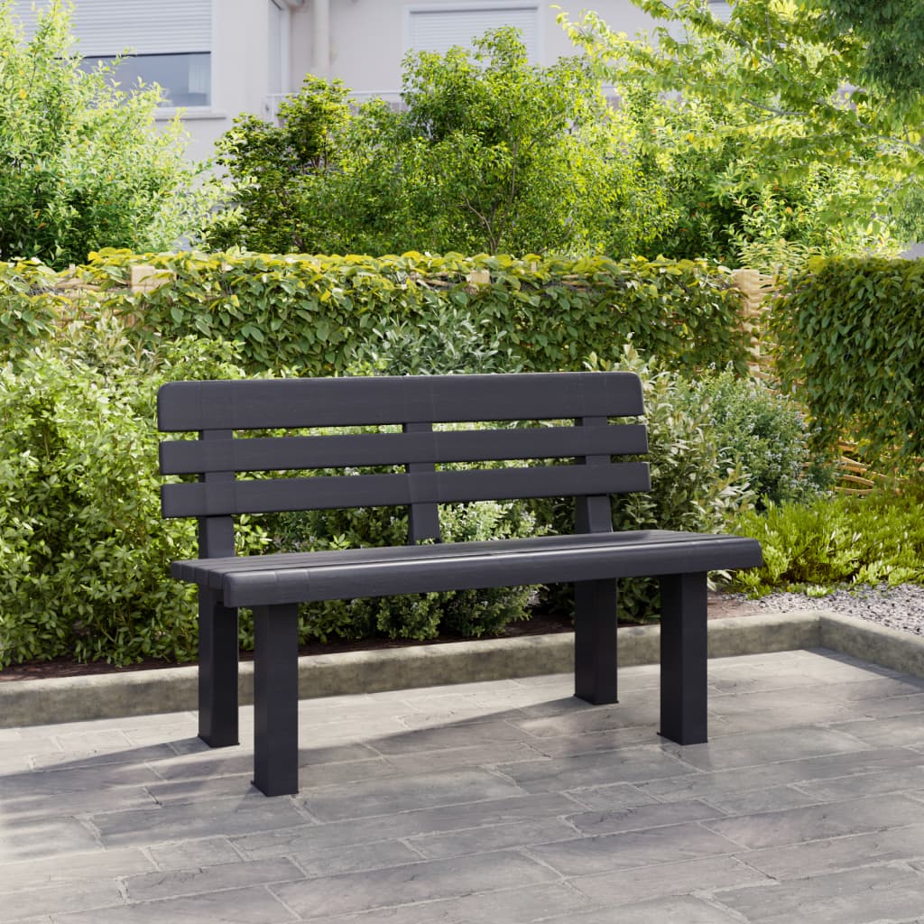 vidaXL Tuinbankje 110x52x71 cm polypropeen antracietkleurig afbeelding