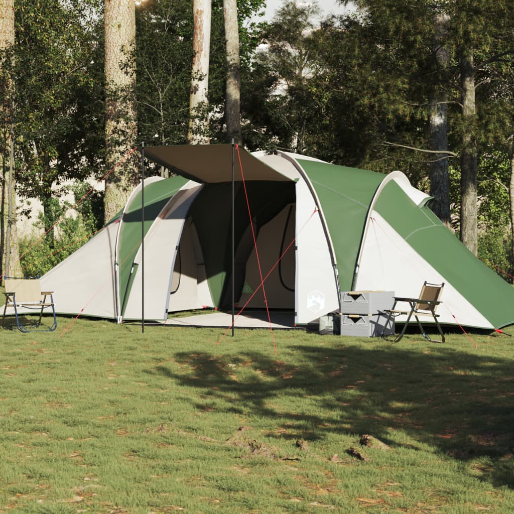 Tenda familiar em cúpula para 6 pessoas impermeável verde