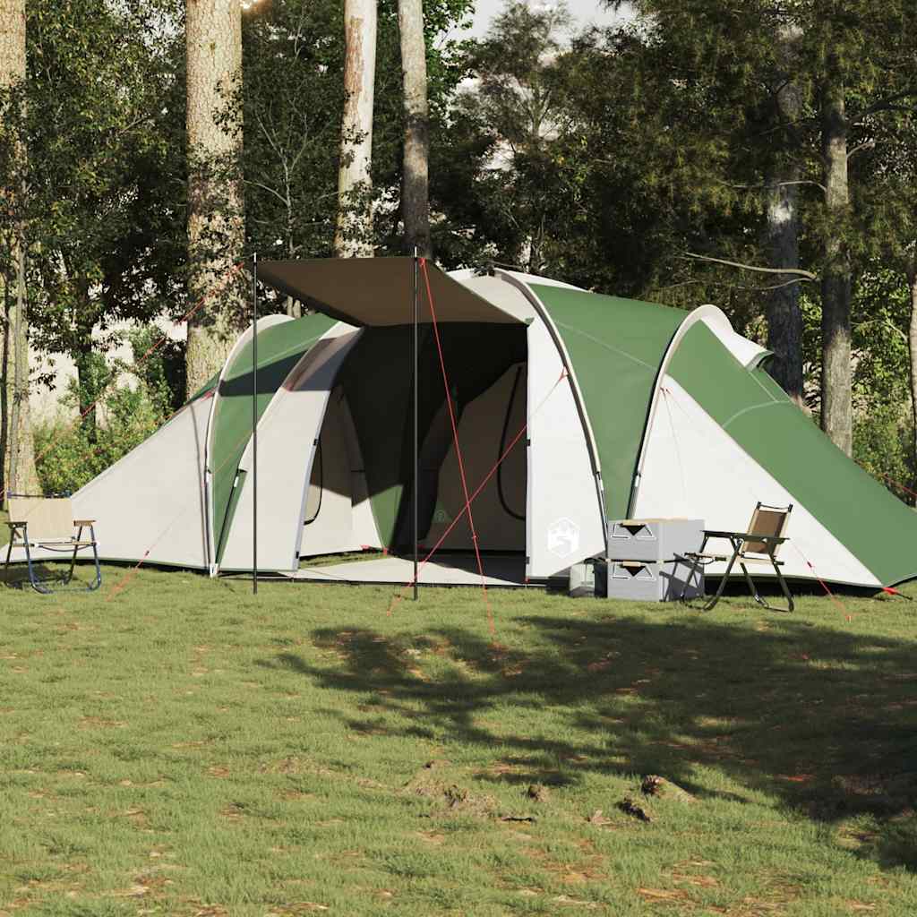 vidaXL Cort de camping cupolă pentru 6 persoane, verde, impermeabil