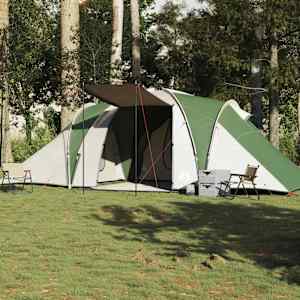 Družinski šotor za 6 oseb zelen vodoodporen