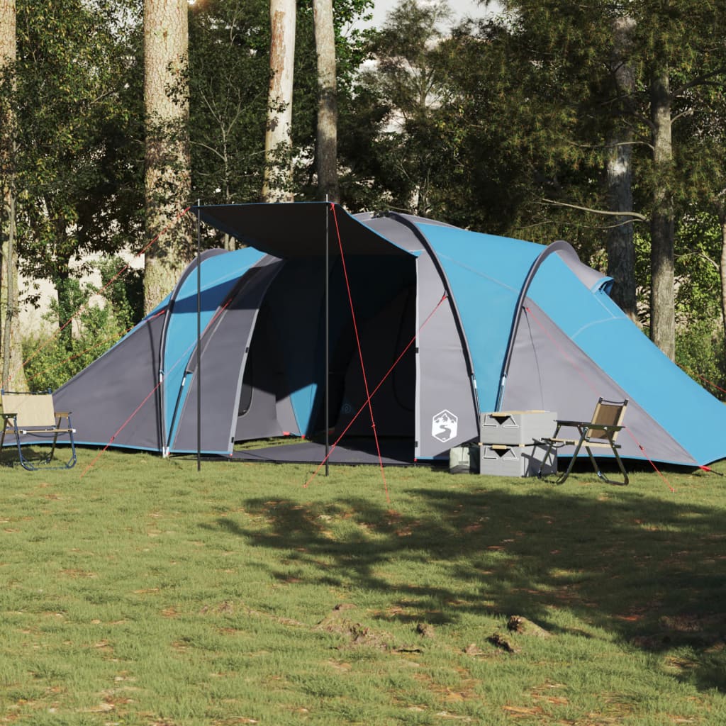 Tenda familiar em cúpula para 6 pessoas impermeável azul