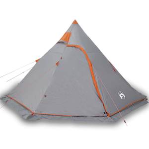 vidaXL matkatelk 5 inimesele, tipi, hall, veekindel