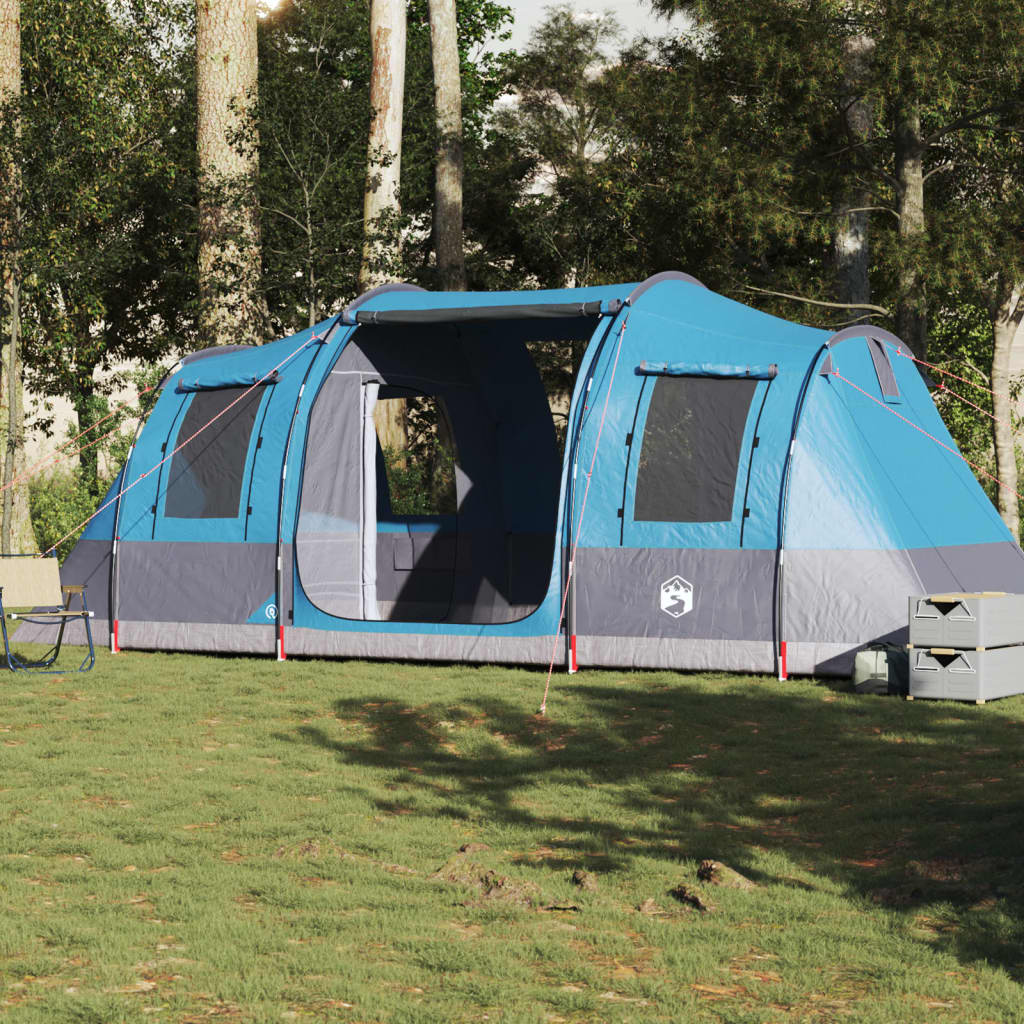 Tenda de campismo túnel para 4 pessoas impermeável azul