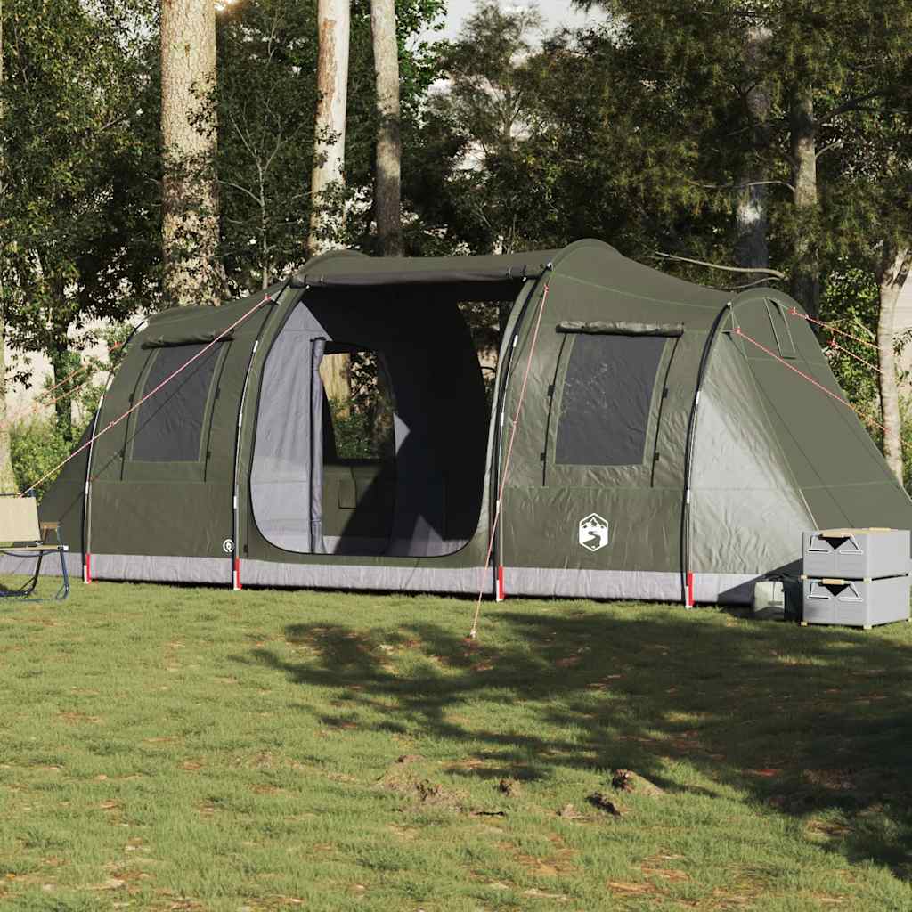 vidaXL Cort camping tunel pentru 4 persoane verde măsliniu impermeabil