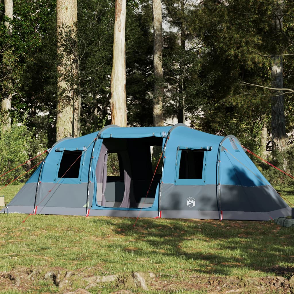 Tenda familiar túnel para 6 pessoas impermeável azul