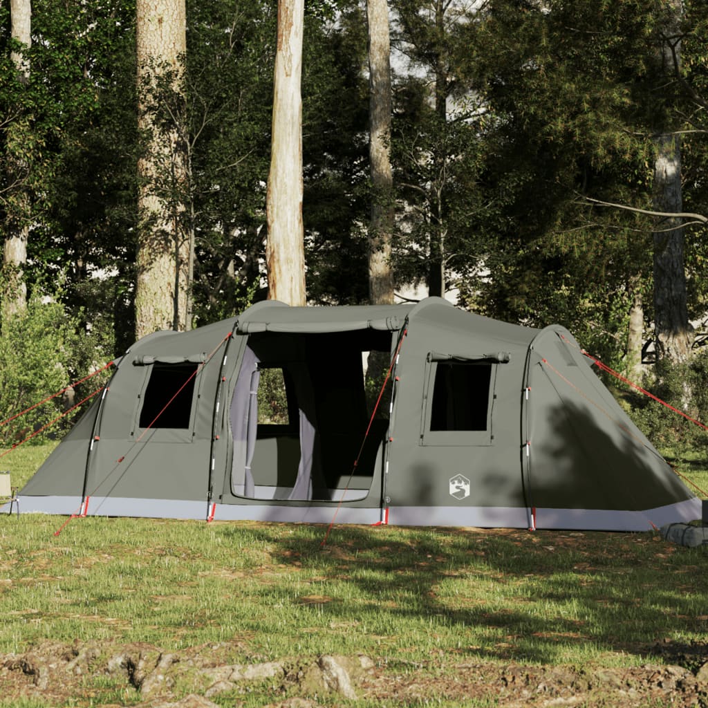 Tenda Familiare a Tunnel per 6 Persone Verde Oliva Impermeabile