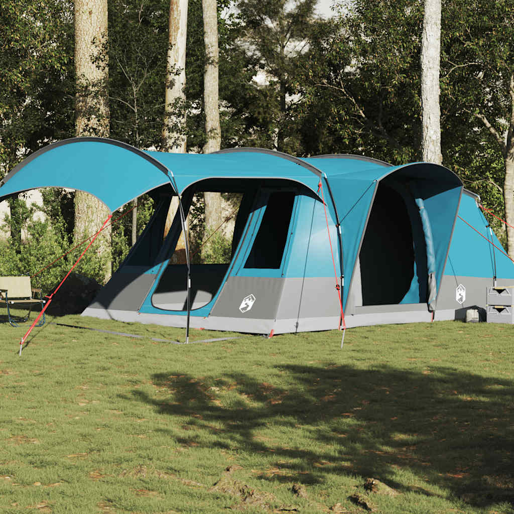 vidaXL Cort de camping pentru 5 persoane, albastru, impermeabil