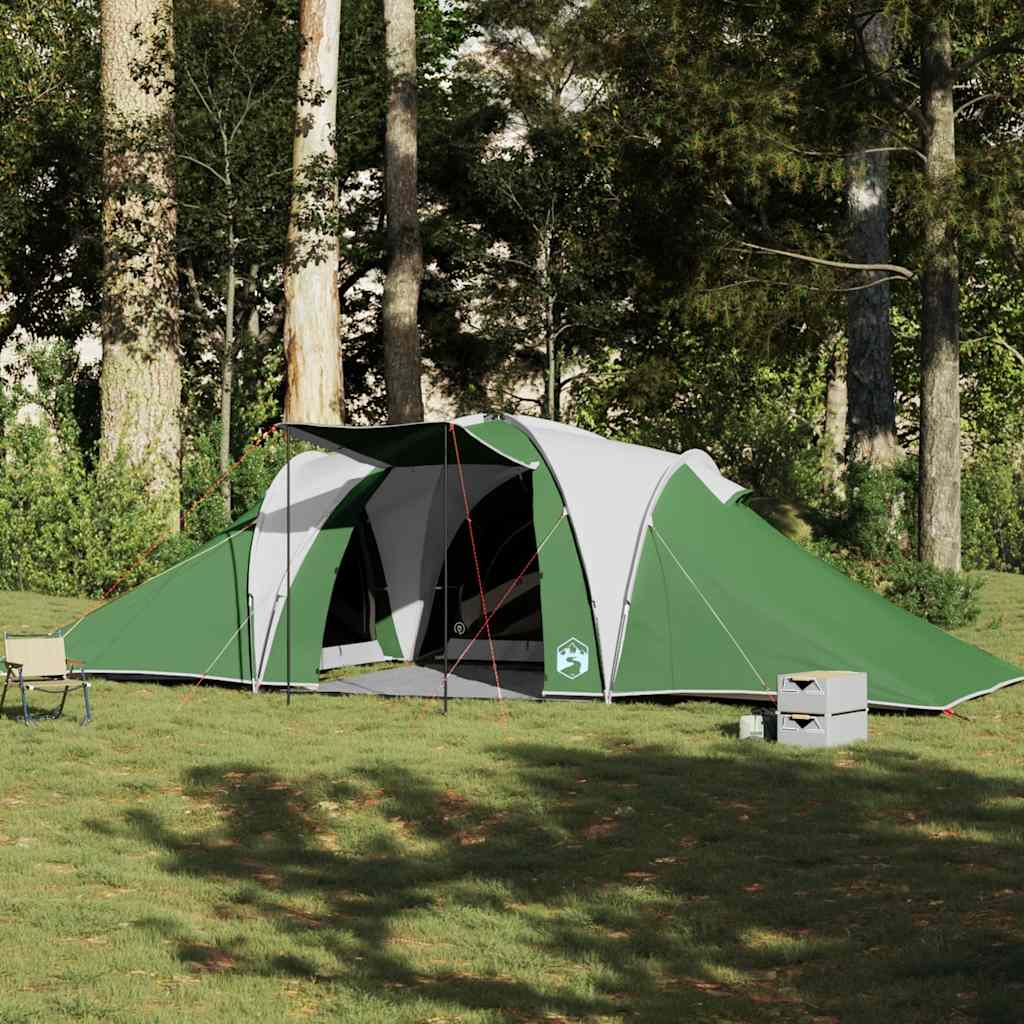 vidaXL Cort de camping cupolă pentru 6 persoane, verde, impermeabil