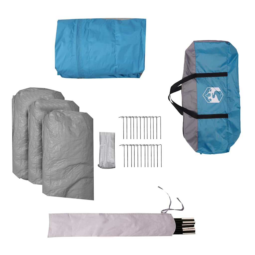 Tente familiale à dôme 6 personnes en ligne gris et orange imperméable tente vidaXL