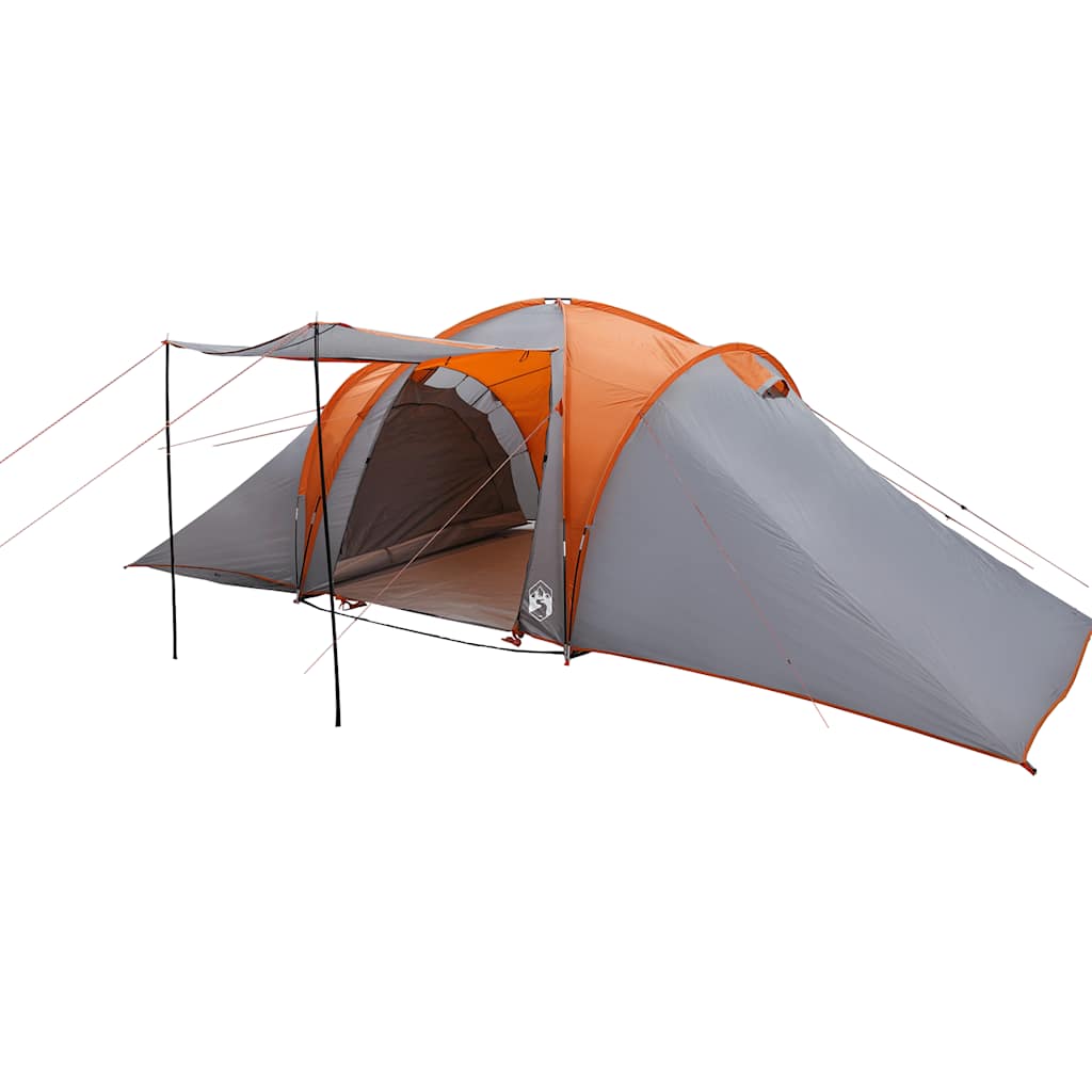 Tente familiale à dôme 6 personnes gris et officiel orange imperméable tente vidaXL