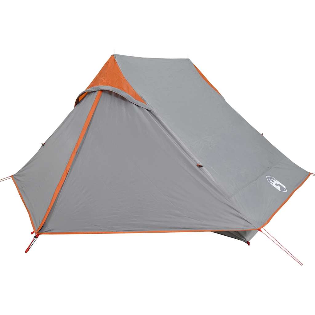 vidaXL Cort de camping pentru 2 persoane, gri, impermeabil