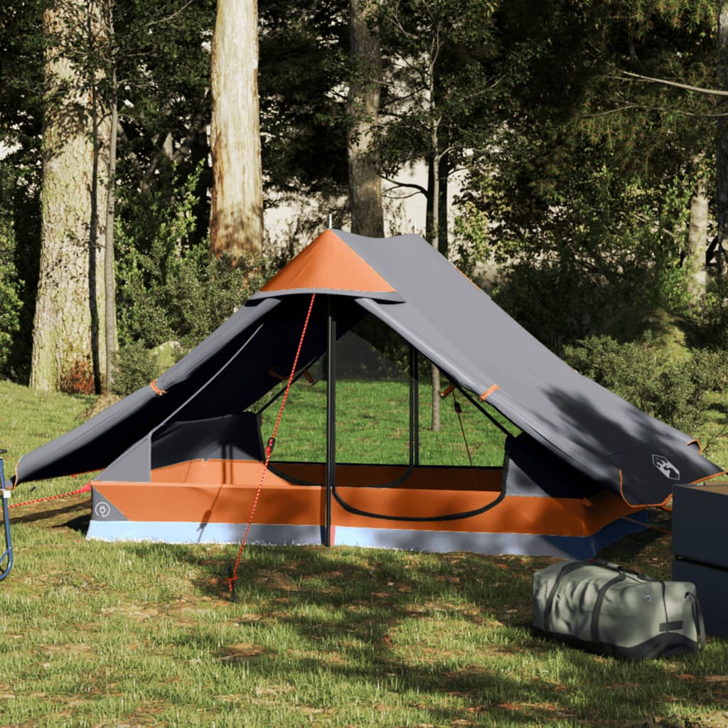 Tenda de campismo p/ 2 pessoas tecido impermeável cinza