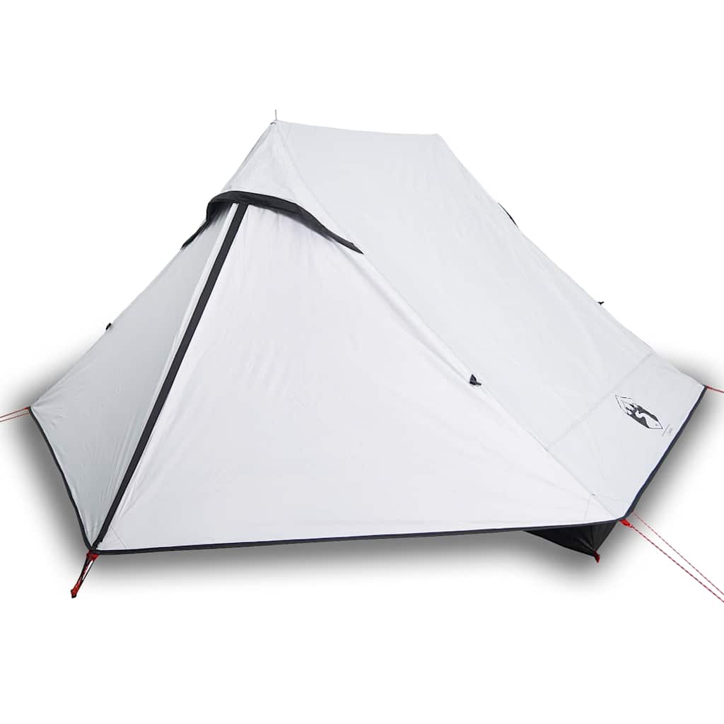 vidaXL Cort camping, 2 persoane, alb, țesătură opacă, impermeabil