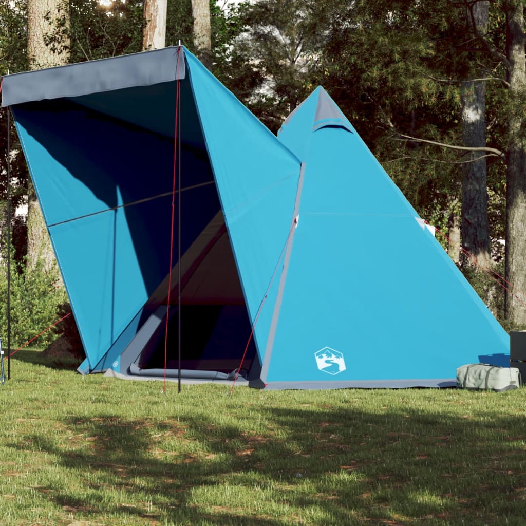 Tenda familiar tipi para 6 pessoas impermeável azul