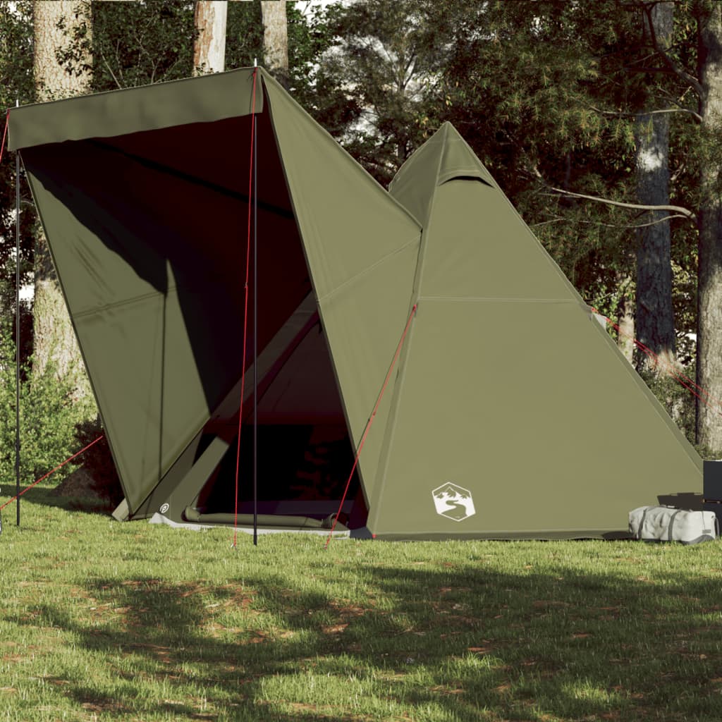 Tenda familiar tipi para 6 pessoas impermeável verde azeitona