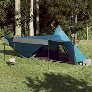 Družinski šotor za 8 oseb moder vodoodporen