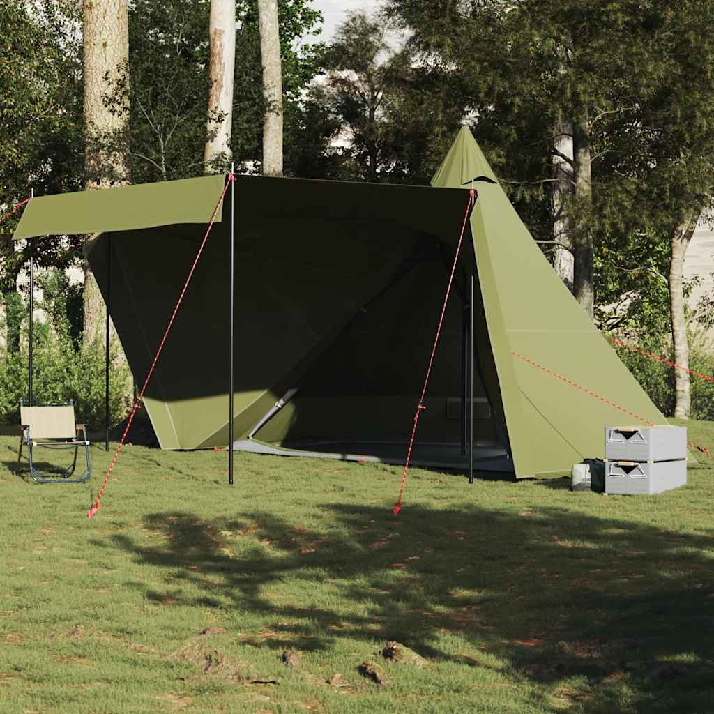 vidaXL Cort familie Tipi pentru 6 persoane verde măsliniu impermeabil