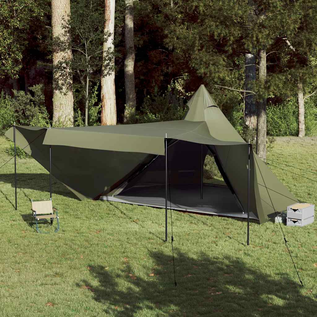 vidaXL Tipi-Familienzelt 8 Personen Olivgrün Wasserdicht