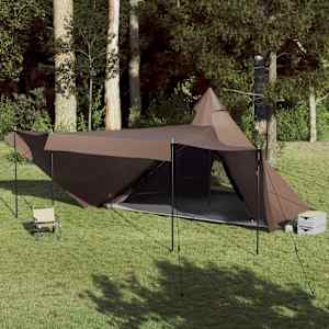Družinski šotor tipi za 8 oseb rjav vodoodporen