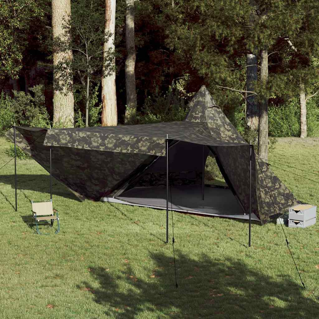 vidaXL Tipi-Familienzelt 8 Personen Tarnmuster Wasserdicht